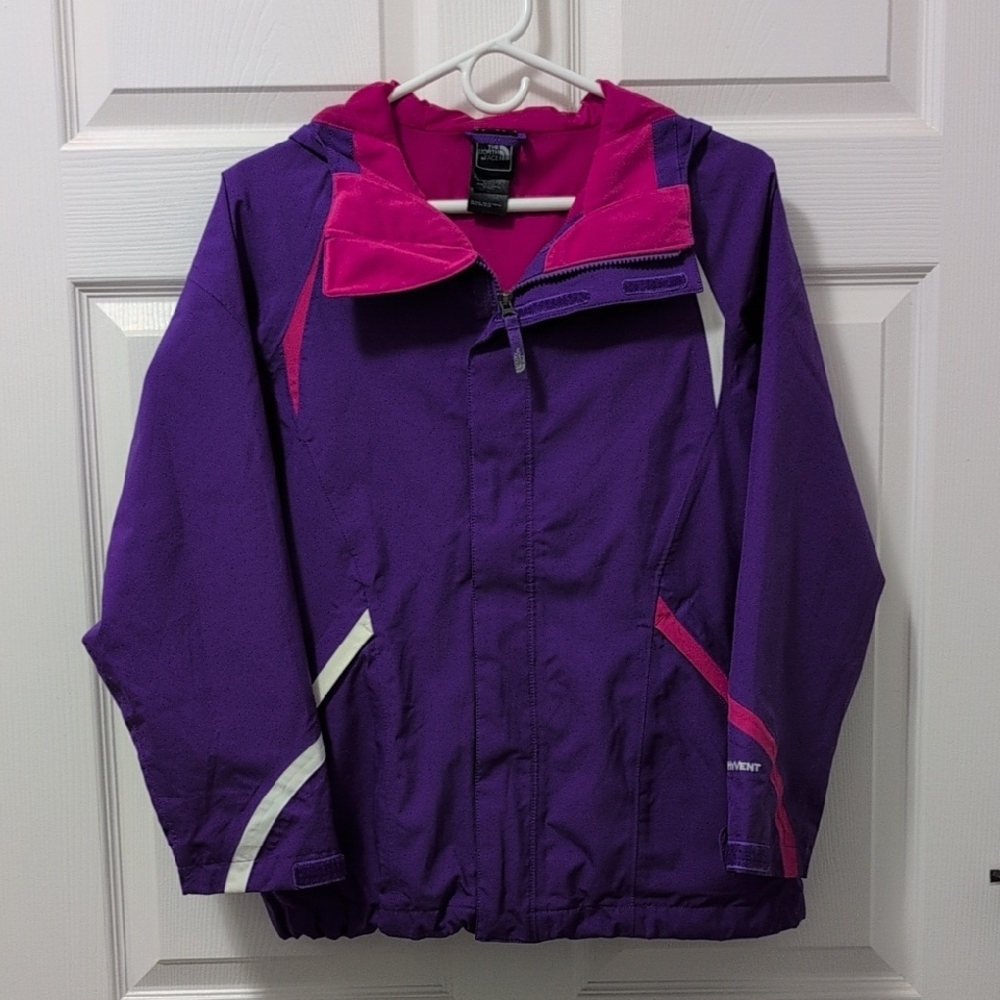 North Face Kids' Purple Raincoat/Ski Jacket with Pink/White Highlights